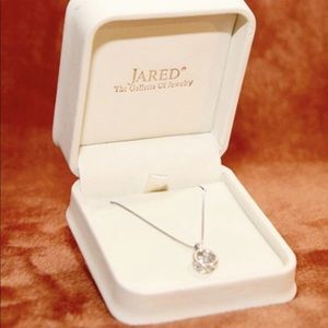 Diamond Accent Necklace w/ Round Diamond in Center